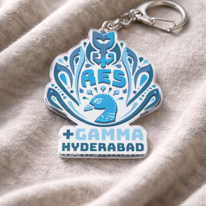 acrylic keychain (hyderabad anomaly logo)